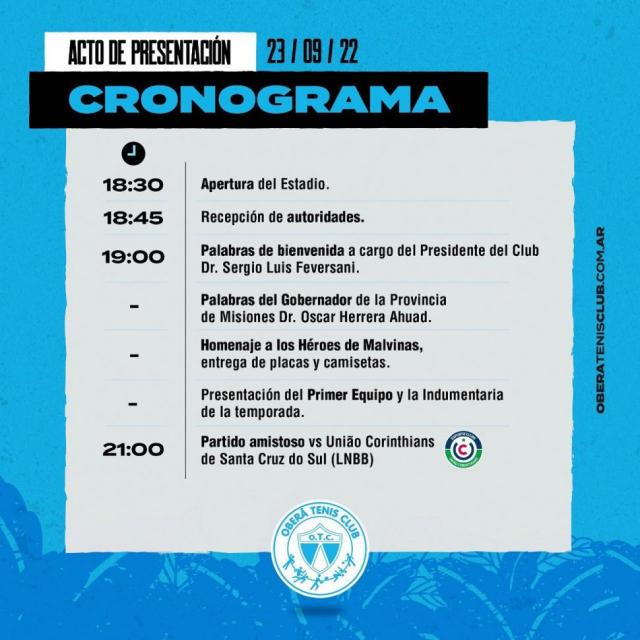 Presentación, indumentaria y amistoso para Oberá